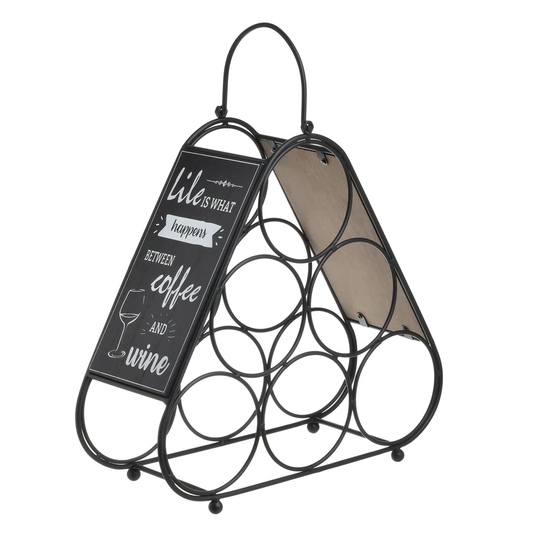 METAL WINE RACK FOR 6 BOTTLES BLACK 30?11?30
