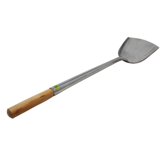 (45cm) Wok Steel Turner Spatula with Wooden Handle