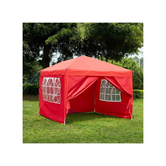 (Red) Pop Up Gazebo 3x3m Folding Garden Party Shelter