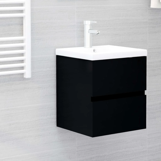 Audreyanna Ceramic Square Wall Hung Basin Bathroom Sink with Faucet and Overflow