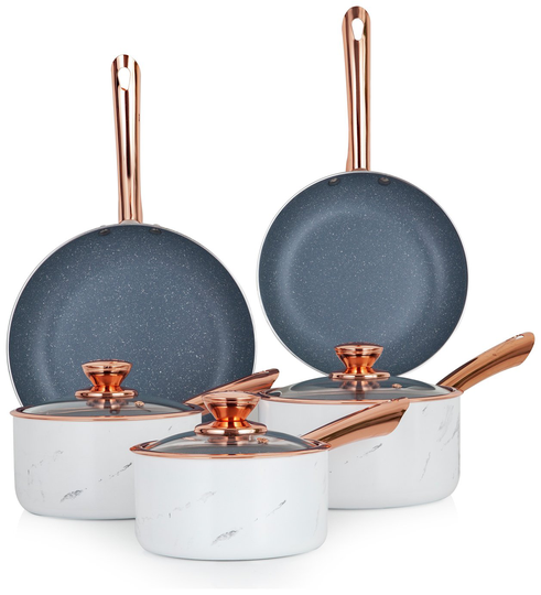Tower Marble Rose Gold 5 Piece Pan Set