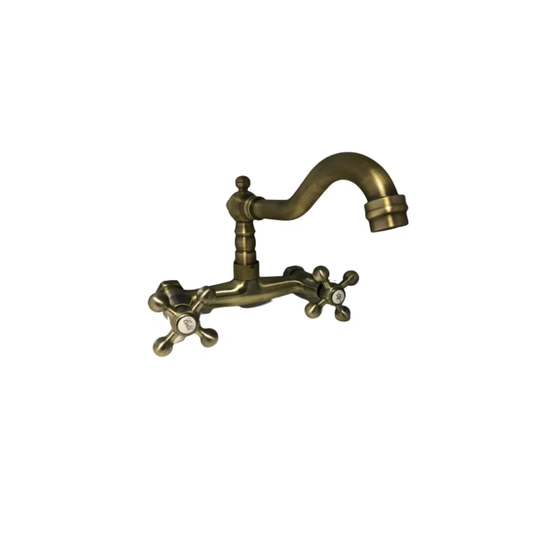 Kratzer Old Vintage Brass Touch Twin Lever Monobloc Tap