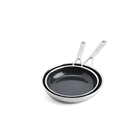 KitchenAid Multi-Ply Stainless Steel Ceramic Non-Stick 24cm & 28cm Frying Pan Set