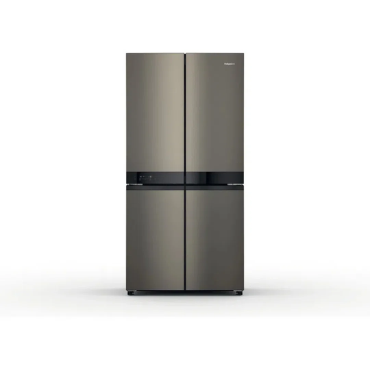 Hotpoint HQ9U1BLUK Total No Frost American Fridge Freezer - Black/Inox
