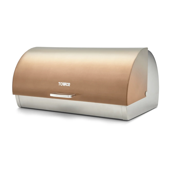 Tower T826070COP Ombre Bread Bin, Roll Top Bread Bin with Stainless Steel Body and Large Capacity, Copper