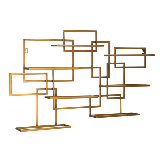 Auckland 7 Bottle Wall Mounted Metal Wine Bottle Rack in Gold
