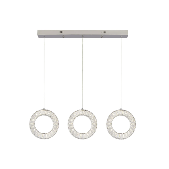 Branam 3Lt Chrome & Clear Glass Ceiling Bar