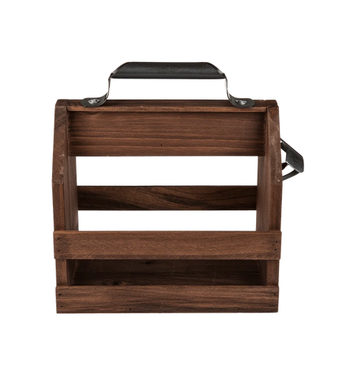 1 Bottle Tabletop Wine Bottle and Glass Rack in Brown