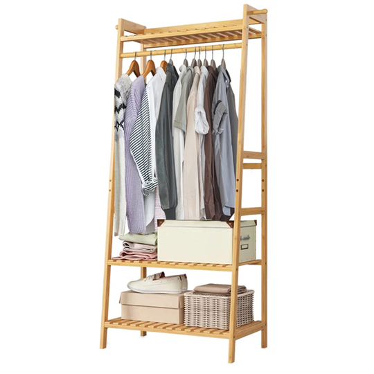 Bamboo 3-layer Storage Clothes Hanger
