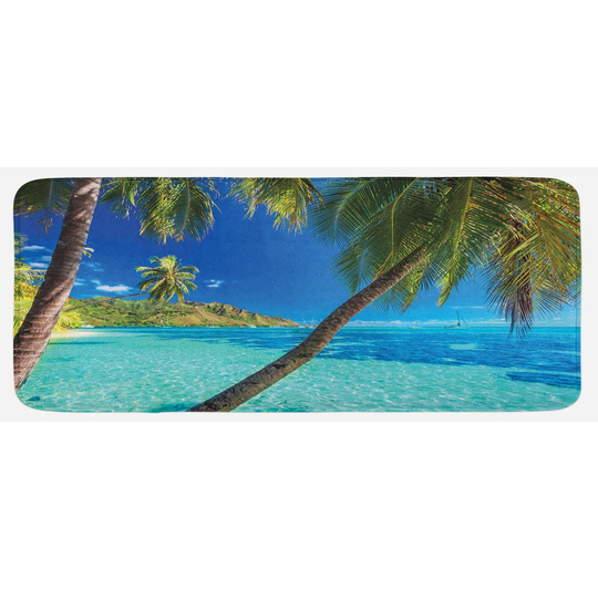 Ocean Kitchen Mat Palm Trees Sea Beach