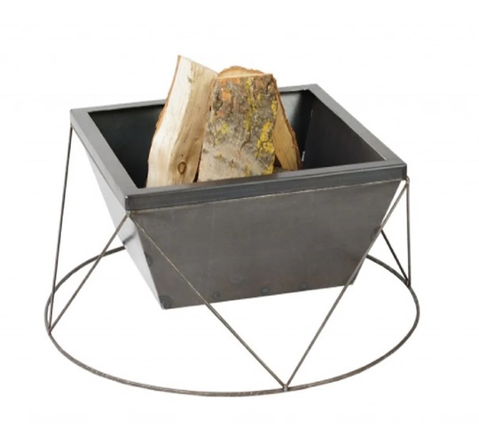 KALY Square Garden Brazier 60X60 Cm In Natural Steel