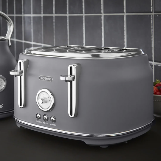 Tower T20065BLK Renaissance 4 Slice Toaster, 1630W