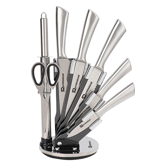 SQ Professional Stainless Steel 8 Piece Knife Block Set