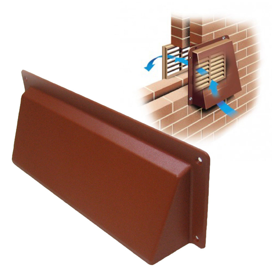 Terracotta Hooded Cowl 9" x 3" Air Bricks Grilles Extractors Vents Cover