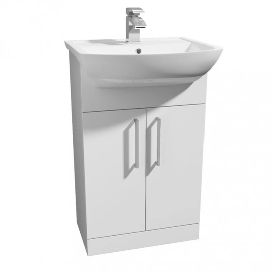 Trim 550mm Free-standing Vanity Unit with Basin - White