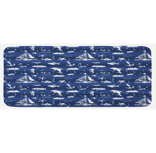 Severine Grunge Anchor Ship Kitchen Mat