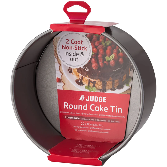 Judge Bakeware, 8"/20cm Non-Stick Round Cake Tin, Loose Base