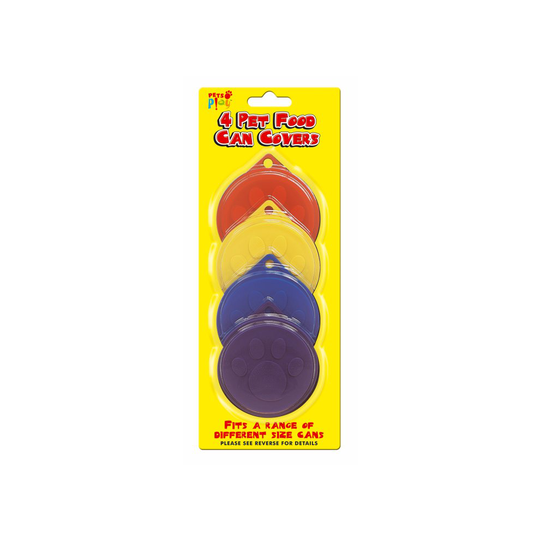 pack of 4 Pet Food Can Cover re-Usable lids lid easy to clean paw print design