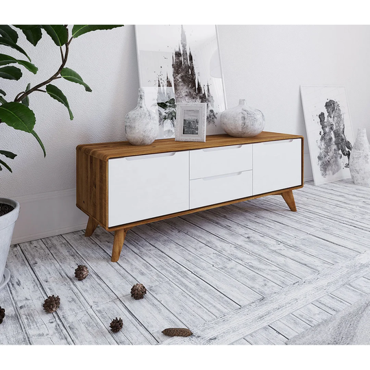 Yasmine 134 Cm Wide 2 Drawer Oak Wood Sideboard