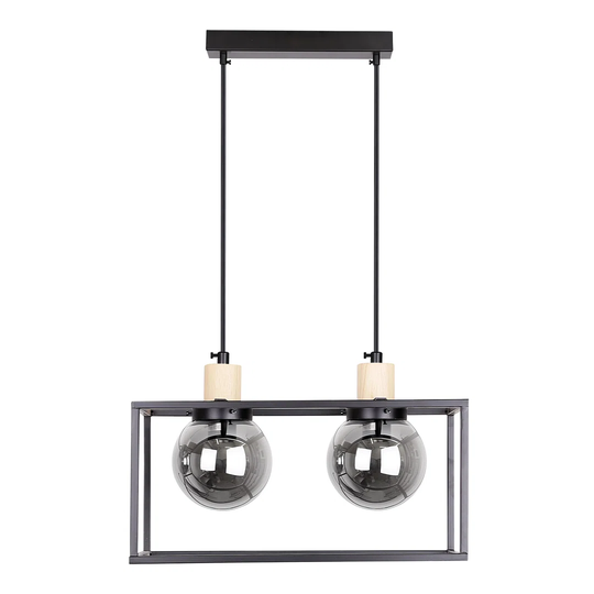 RETRO 2 Pendant Black 2X40W E27 Smoked Lampshade