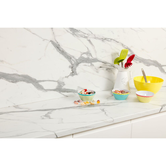 (2000 x 600mm, No Cut) Marble Veneto Laminate Kitchen Worktop 40mm