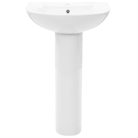 Lasher 67cm White Ceramic U-Shaped Bathroom Sink