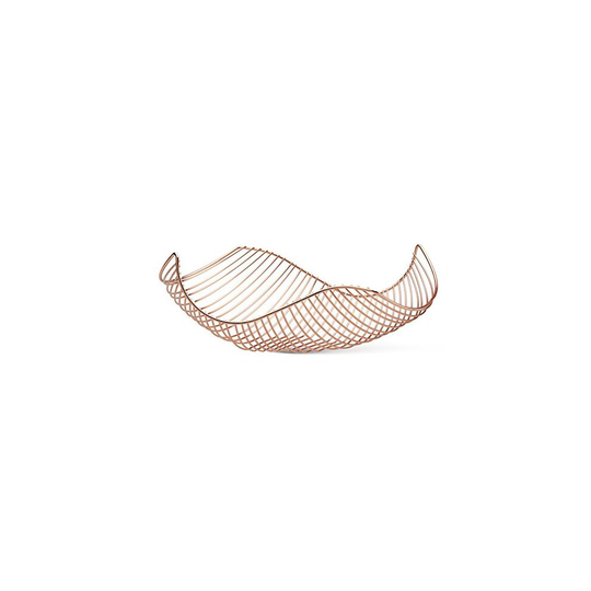 Vistella Fruit Bowl Basket in Copper Rose Gold - 6 Colors Available - Stainless Steel Wire Design with Modern Styling - Decorative Countertop Cen