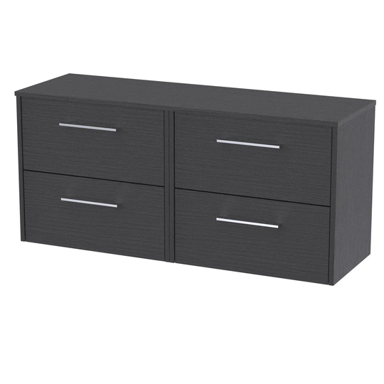 120.5Cm Wall Mounted Single Bathroom Vanity Base Only in Graphite Grey