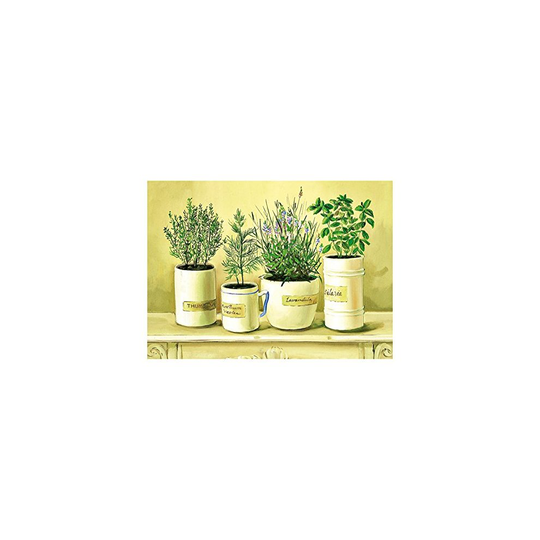 Premium Glass Chopping Board - Old English Herbs Design Kitchen Worktop Saver Protector