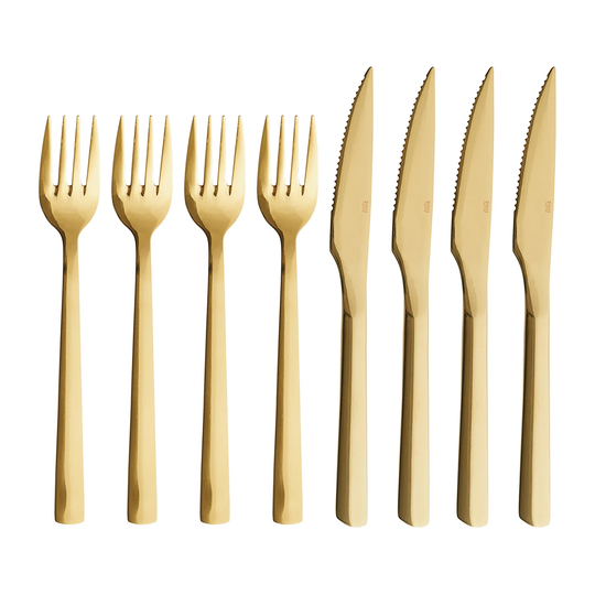 Aida Raw grill cutlery 8 pieces Gold