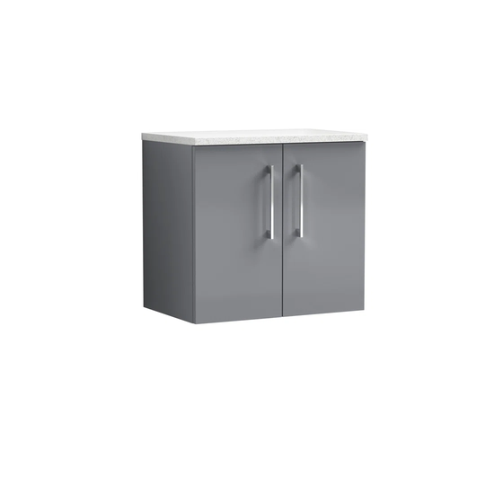 60.5Cm Wall Mounted Bathroom Vanity Base Only in Gey