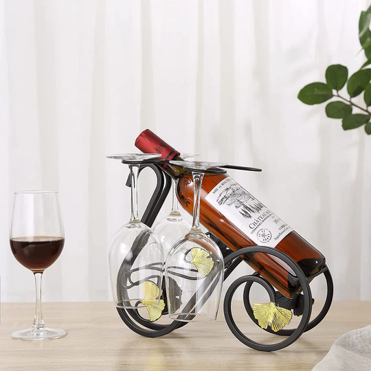Mazzone 1 Bottle Tabletop Wine Bottle & Glass Rack
