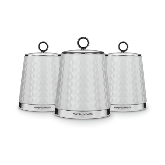 Morphy Richards 3 Piece Storage Jars - White