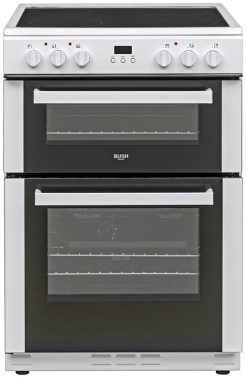 Bush BDBL60ELWX 60cm Double Oven Electric Cooker - White