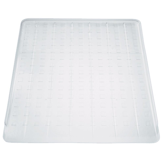 InterDesign Basic Dish Drainer Tray, Spacious Vinyl Draining Board Mat for Kitchen Sinks, Clear