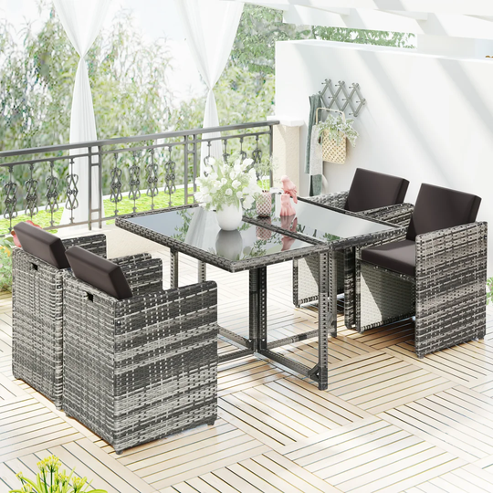 Alexious 4 Seater Dining Set with Cushions