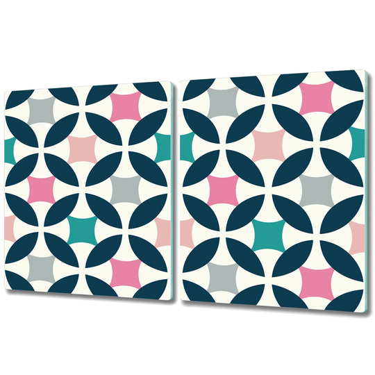 Oyens Pastel Retro Pattern Patchwork Chopping Board