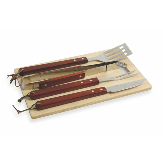 Summerville Wooden Cutting Board Grilling Tool Set