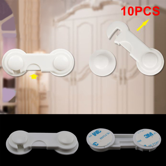 10 x Child Baby Cupboard Cabinet Safety Locks Proofing Door Drawer Fridge Kids