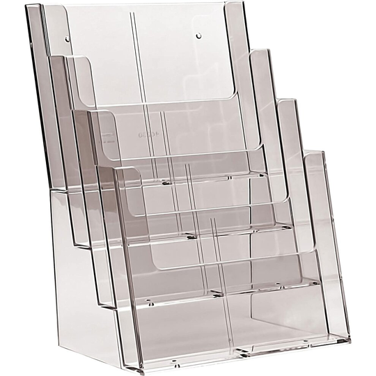 4 Tier A4 Leaflet Holder Acrylic Flyer Display Stand