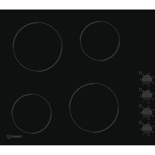 Indesit RI860C 58cm 4 Burners Ceramic Hob Black