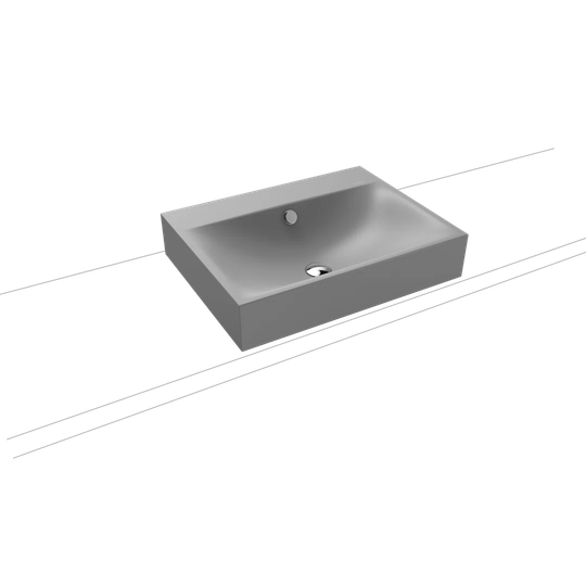 Grey Steel Enamel Rectangle Bathroom Sink with Overflow