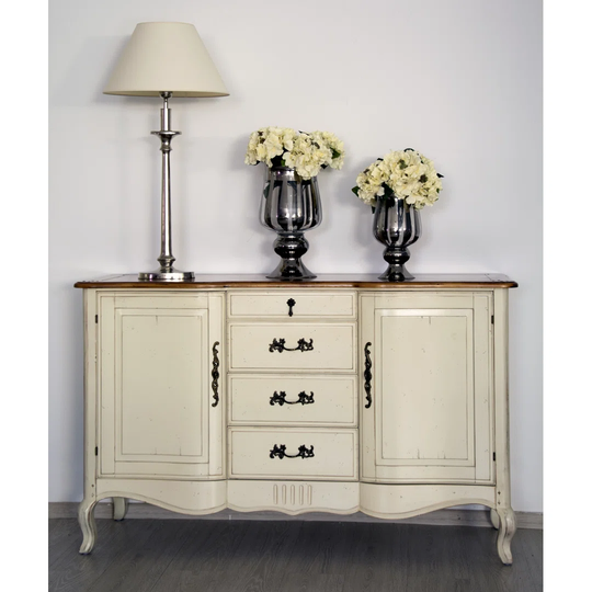 Deskins 120 Cm Wide 3 Drawer Birch Wood Sideboard