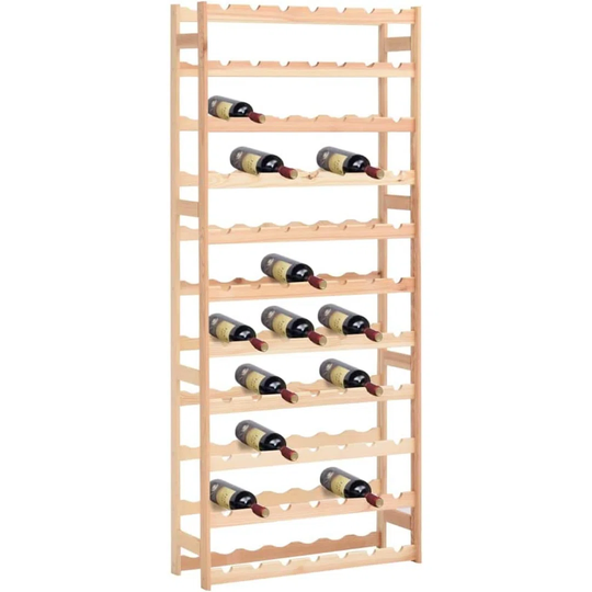 Wine Rack For 77 Bottles Bottle Storage Holder Wooden Floor Standing Shelf Bar Restaurant Kitchen Interior Furniture Pinewood 72 X 25 X 166 Cm