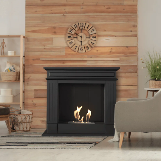 Free Standing Ethanol Fireplace November Black, Self-Assembly