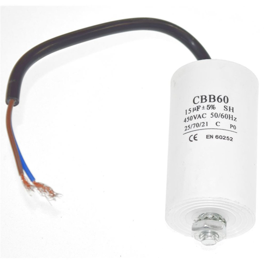 Universal 15UF Capacitor with 19cm Cable Connectors