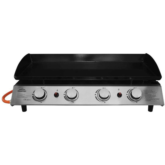 4 Burner Portable Gas Plancha 10kW BBQ Griddle, Stainless Steel - DG23