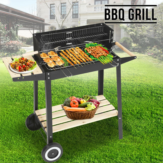 Portable BBQ Charcoal Grill and Smoker with Garden Wheels Outdoor Best