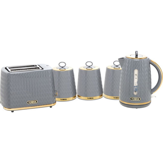 Tower Empire AOBUNDLE019 Kettle And Toaster Sets - Grey