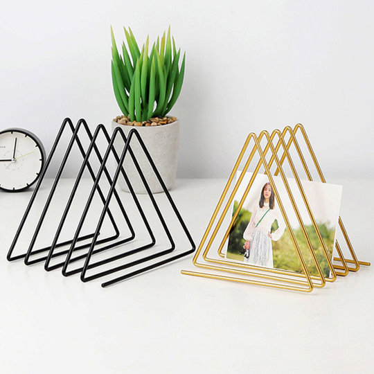 Nordic Style Triangle Iron Storage Rack Book Holder Desktop Shelf Stand